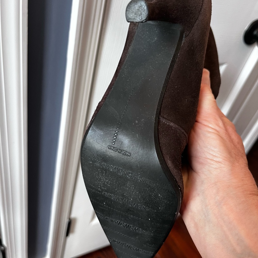 Stuart Weizmann Brown Suede Stretch Boots - image 5